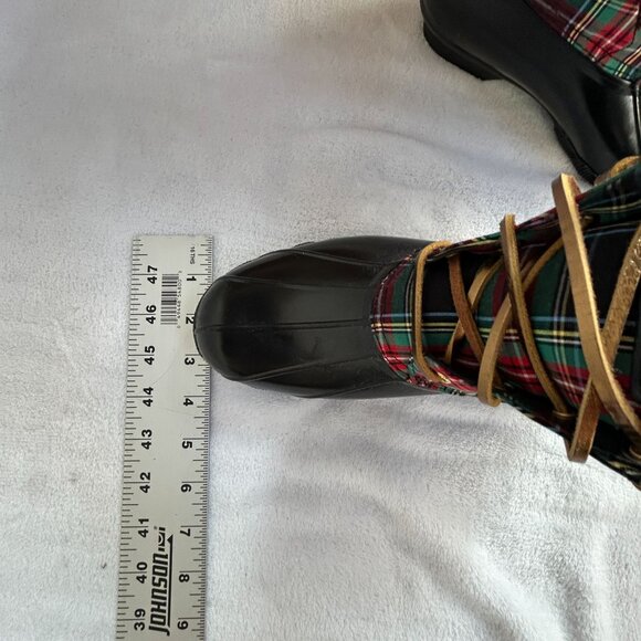 J.Crew Sperry Saltwater Plaid Navy Boots Size 6M Waterproof Rubber J9516 NWOT - Picture 7 of 8